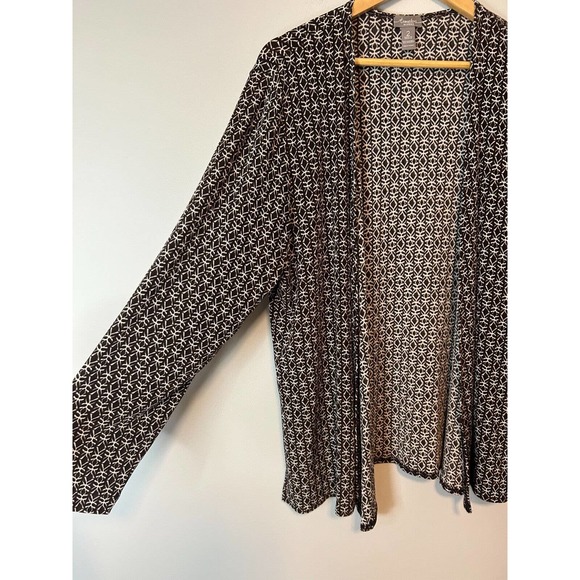 Chicos Travelers Open Cardigan Long Sleeve Slinky Spandex SZ 2 Women's L - Picture 5 of 6